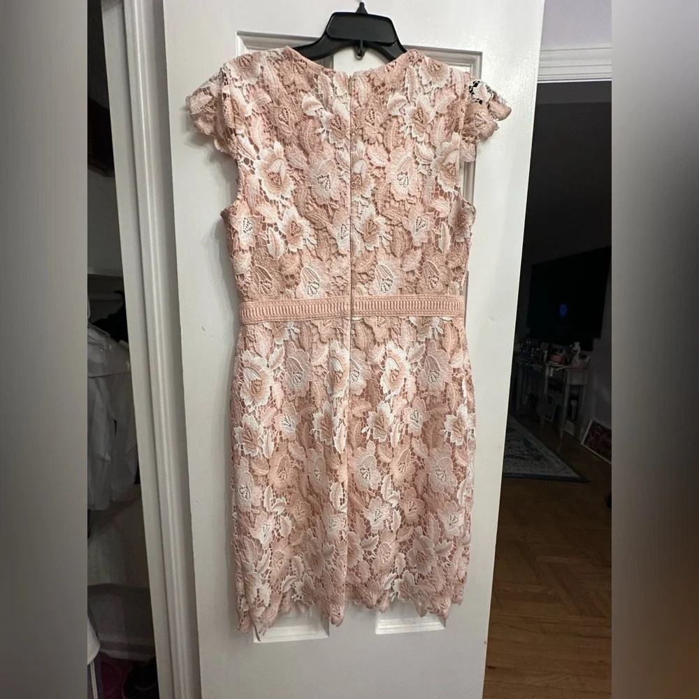 Karl Lagerfeld Pink and White Lace Mini Dress - Picture 2 of 4
